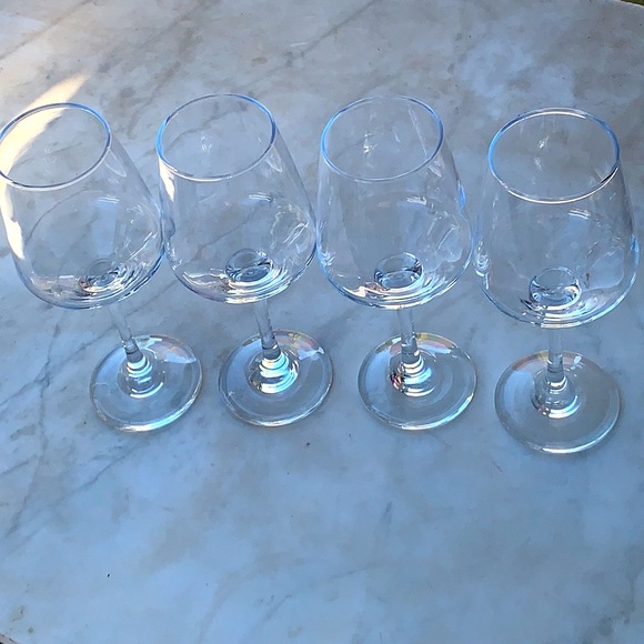 TRINA TURK SPRING GLASS WINE GOBLETS 14.75 oz SET OF 4 CLEAR GLASS - Picture 3 of 8